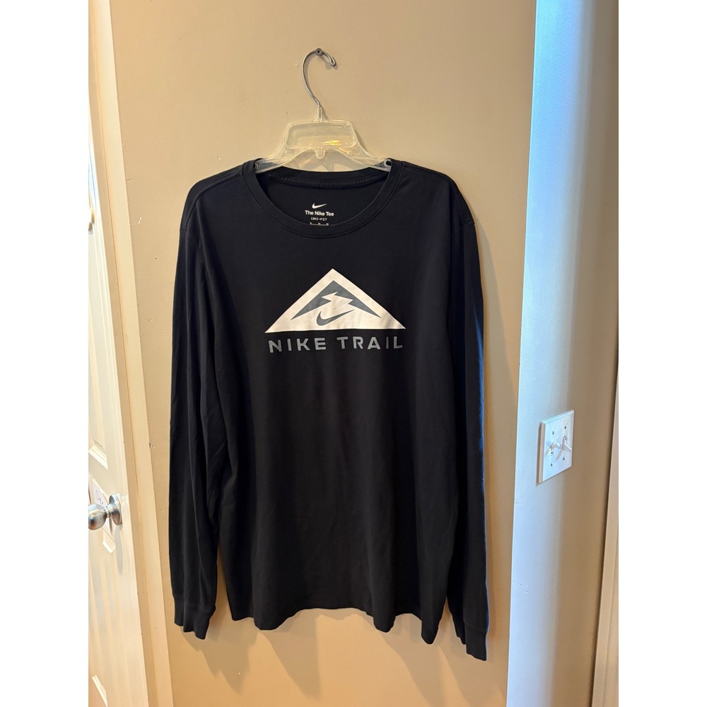 Nike Trail Dri-FIT Long Sleeve Graphic Running Shirt Black XL
